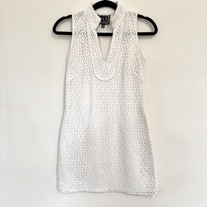 Sail to Sable White Eyelet Shift Dress (The Rope Eyelet Sleeveless)